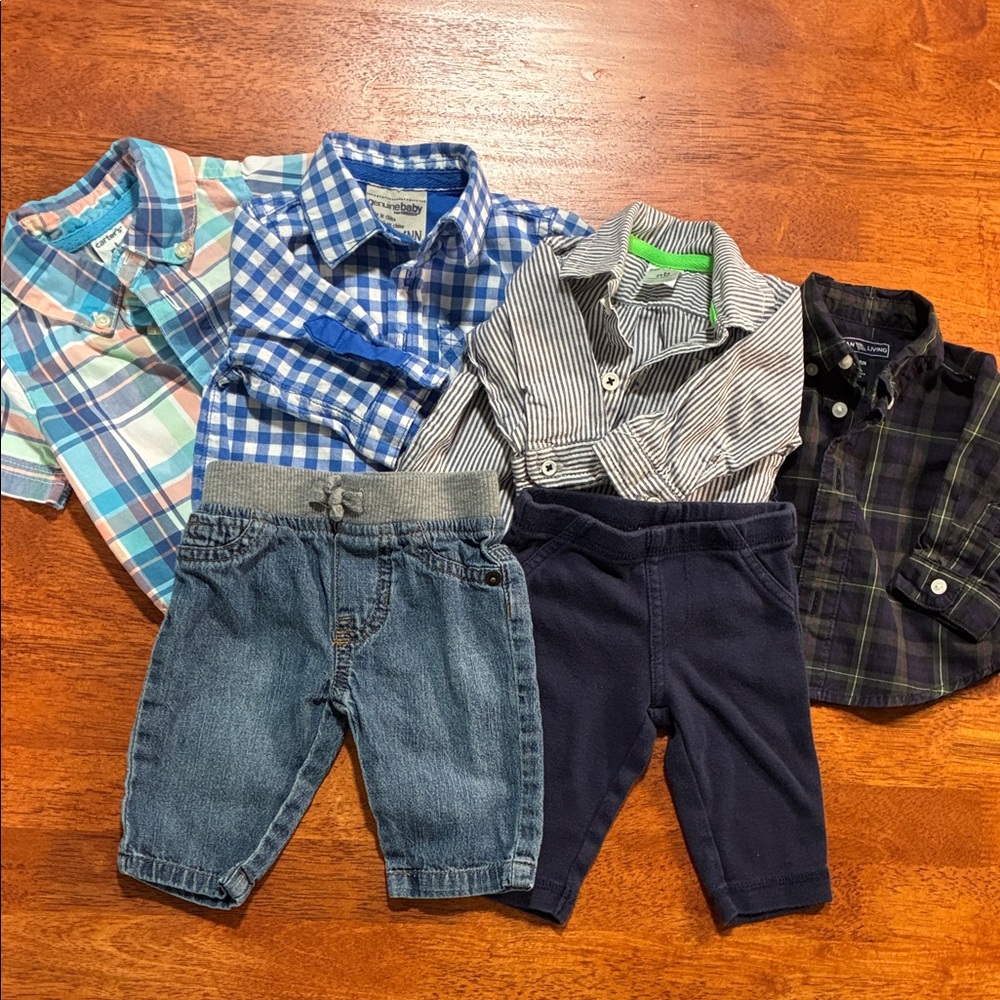 Newborn Boy Matching pieces - Blue, Green, &Navy